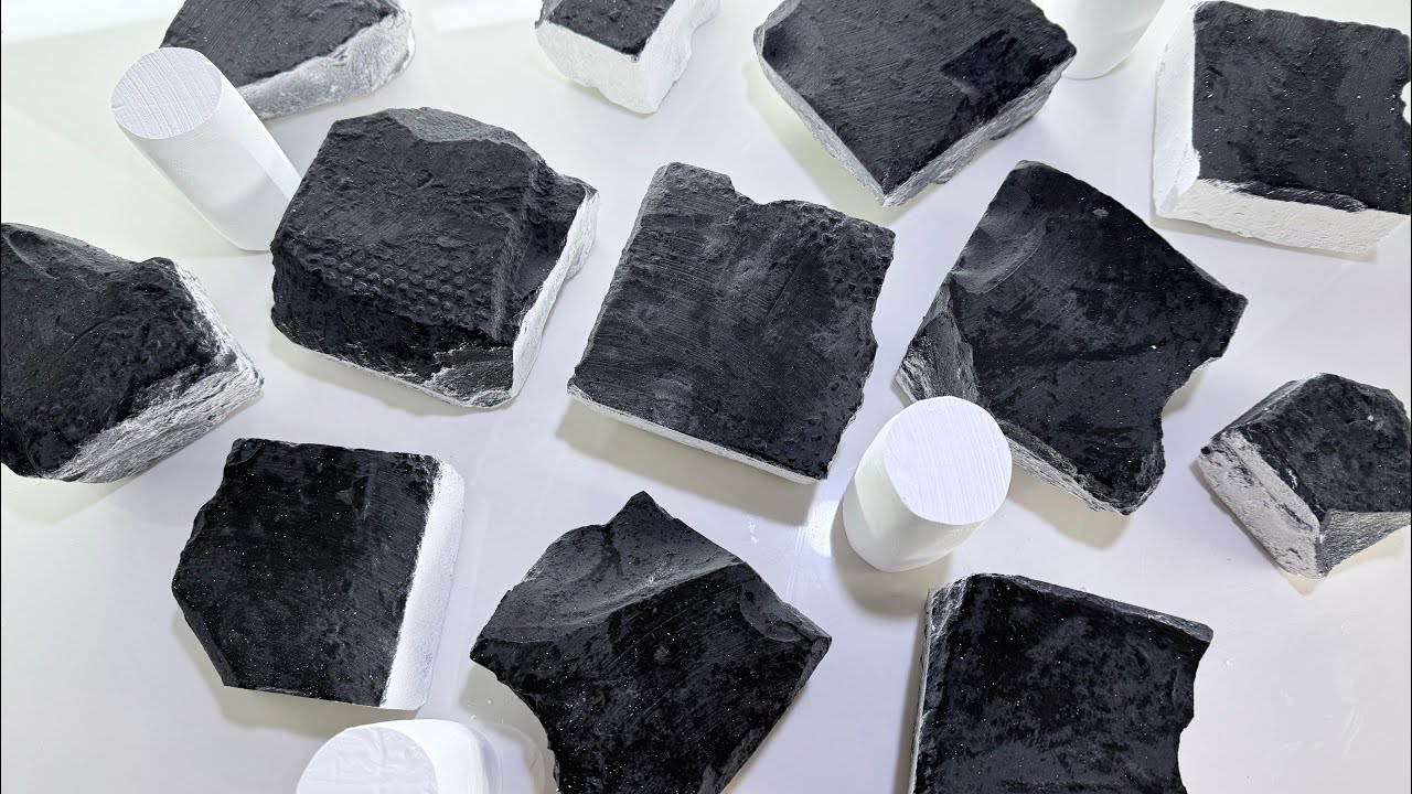black large irregular chalk丨pure white cylindrical chalk丨ASMR