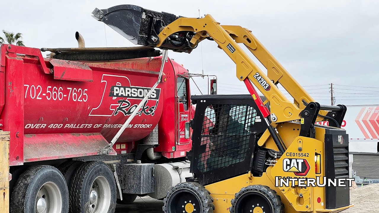 CAT 242D3 Wheel Skid Steer Loader at Job Site