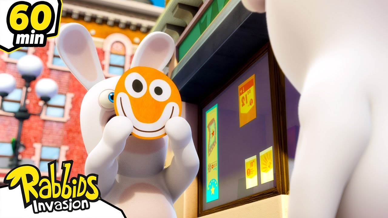 The Rabbids and the smiley sticker 😃 | RABBIDS INVASION 🐰 | 60mn Compilation | Cartoon for kids