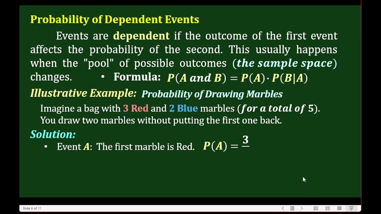 Probabilities of Independent and Dependent Events and Conditional Probability