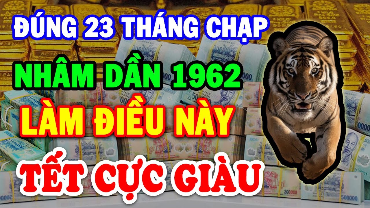 Đúng 23 Tháng Chạp Nhâm Dần 1962 TRUNG SỐ 2 LẦN Tiền Vàng Ngập Két ĐÓN TẾT Cực Giàu