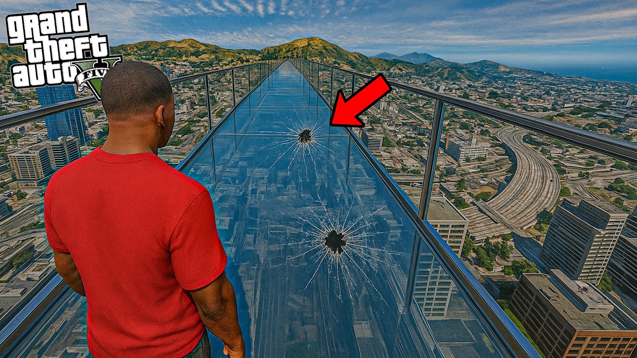 Franklin TENTE DE TRAVERSER CE PONT EN VERRE MORTEL POUR 5.000.000€ | GTA 5 Mods