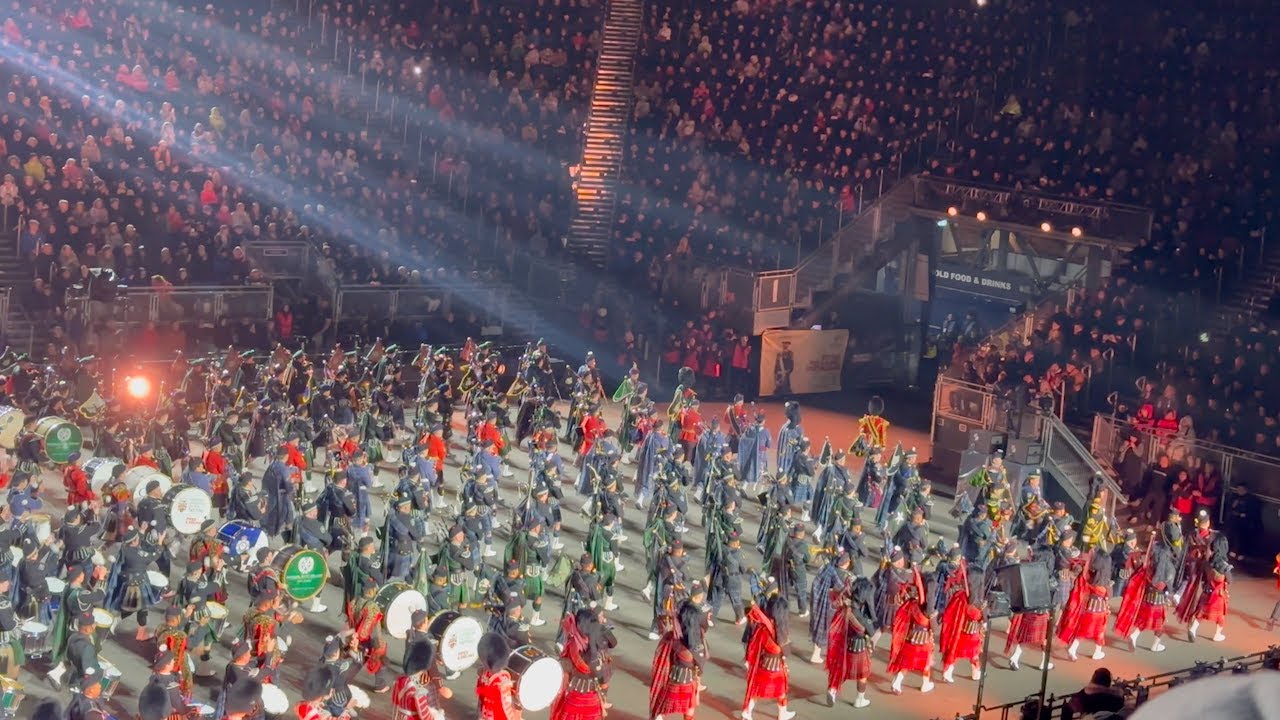 Massed Pipes and Drums - March Off: Royal Edinburgh Military Tattoo.