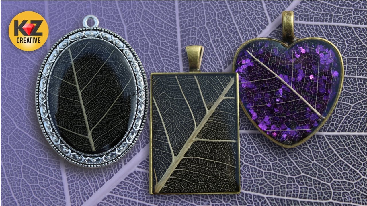Pendant with Skeleton Leaves | Resin Art | DIY
