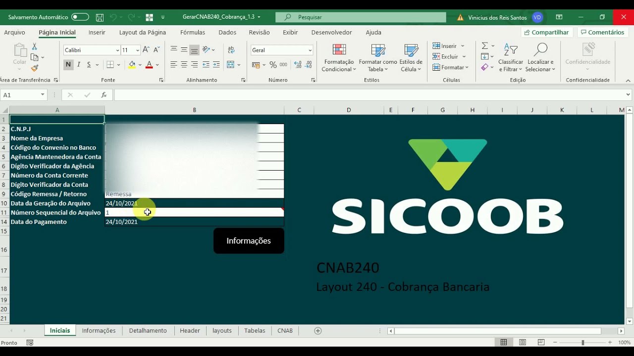 Arquivo CNAB SICOOB - Cobrança Bancaria