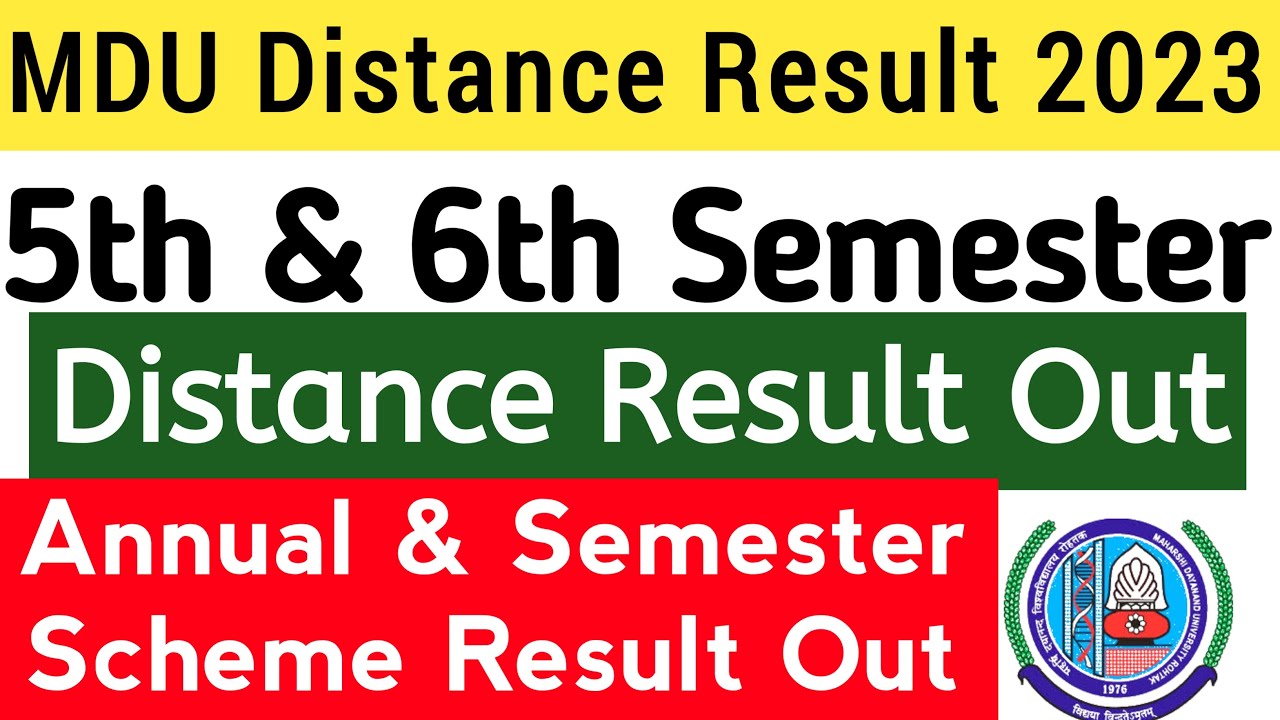Mdu Distance 6th Semester Result Out 2023 | Mdu Distance 5th Semester Result 2023 | Mdu DDE Result