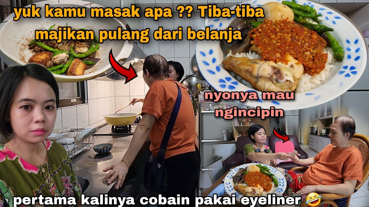 YUK KAMU MASAK APA ?? TIBA-TIBA MAJIKAN PULANG DARI BELANJA EHHH IKUTAN MAU NGINCIPIN ???