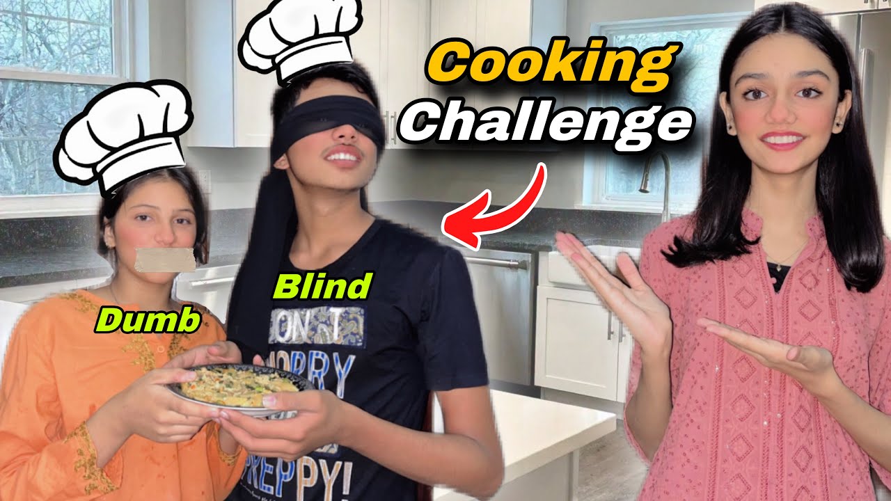 BLIND AND DUMB COOKING CHALLENGE WITH SIBLINGS 😆