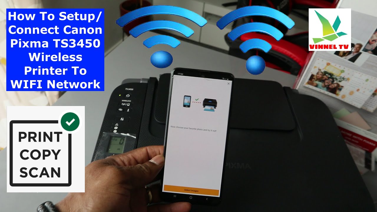 How To Setup/Connect Canon Pixma TS3450 Wireless Printer To WIFI Network