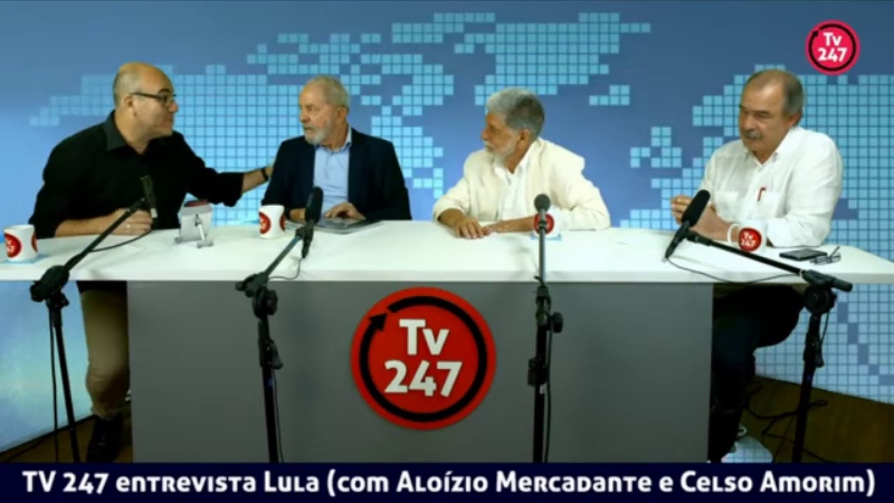 Lula no 247 com Mercadante e Celso Amorim