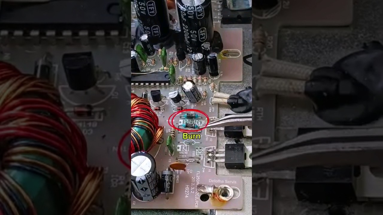 How to find the color value of a burned resistor using a application.