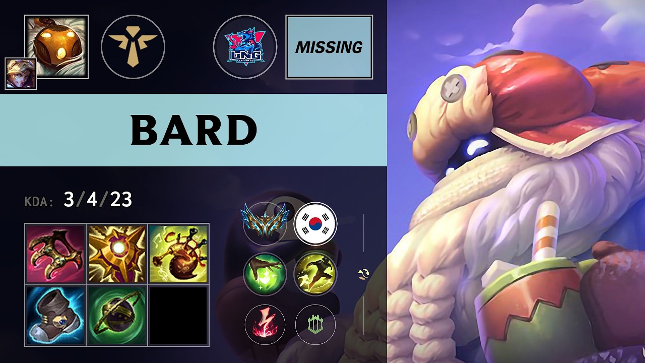 (LNG MISSING) Bard Support vs Nautilus - KR Challenger Patch 26.13