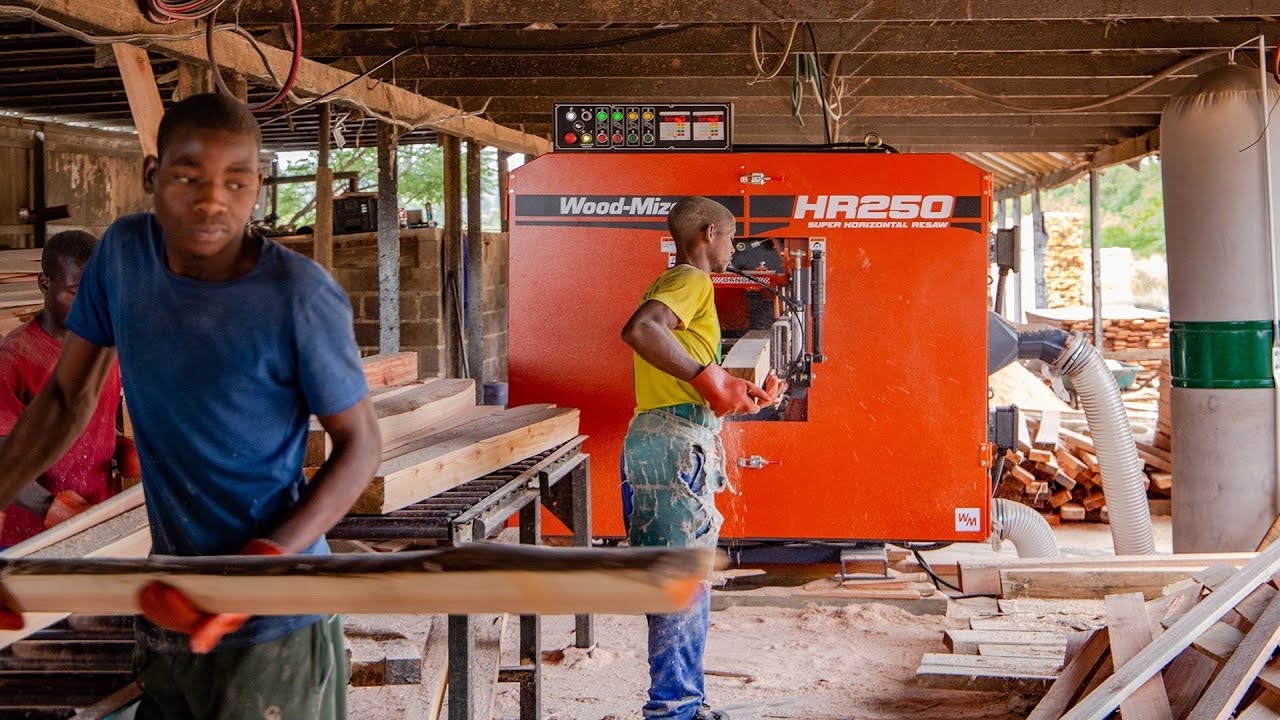 HR250 Twin Horizontal Band Resaw in Action in South Africa | Wood-Mizer Africa