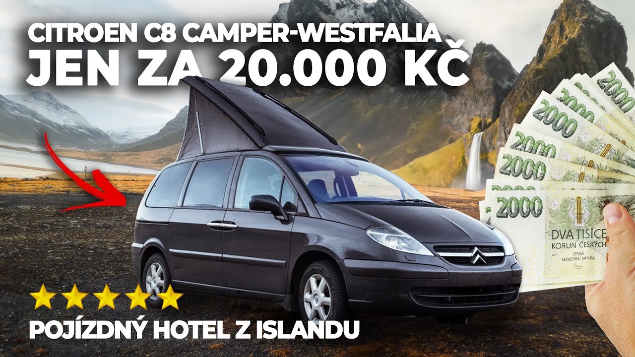 Citroen C8 Camper-westfalia se stanem na střeše a to za pouhých 20.000kč! Který přijel až z ISLANDU!