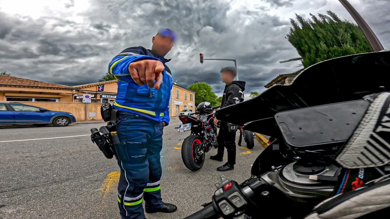 C'EST LA FIN ! 😠 CONTROLE DE POLICE LE COMBO MT07, S1000RR, KTM 500 EXCF