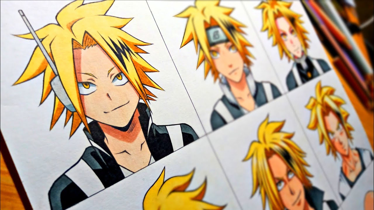 Drawing Kaminari Denki in 9 different anime styles