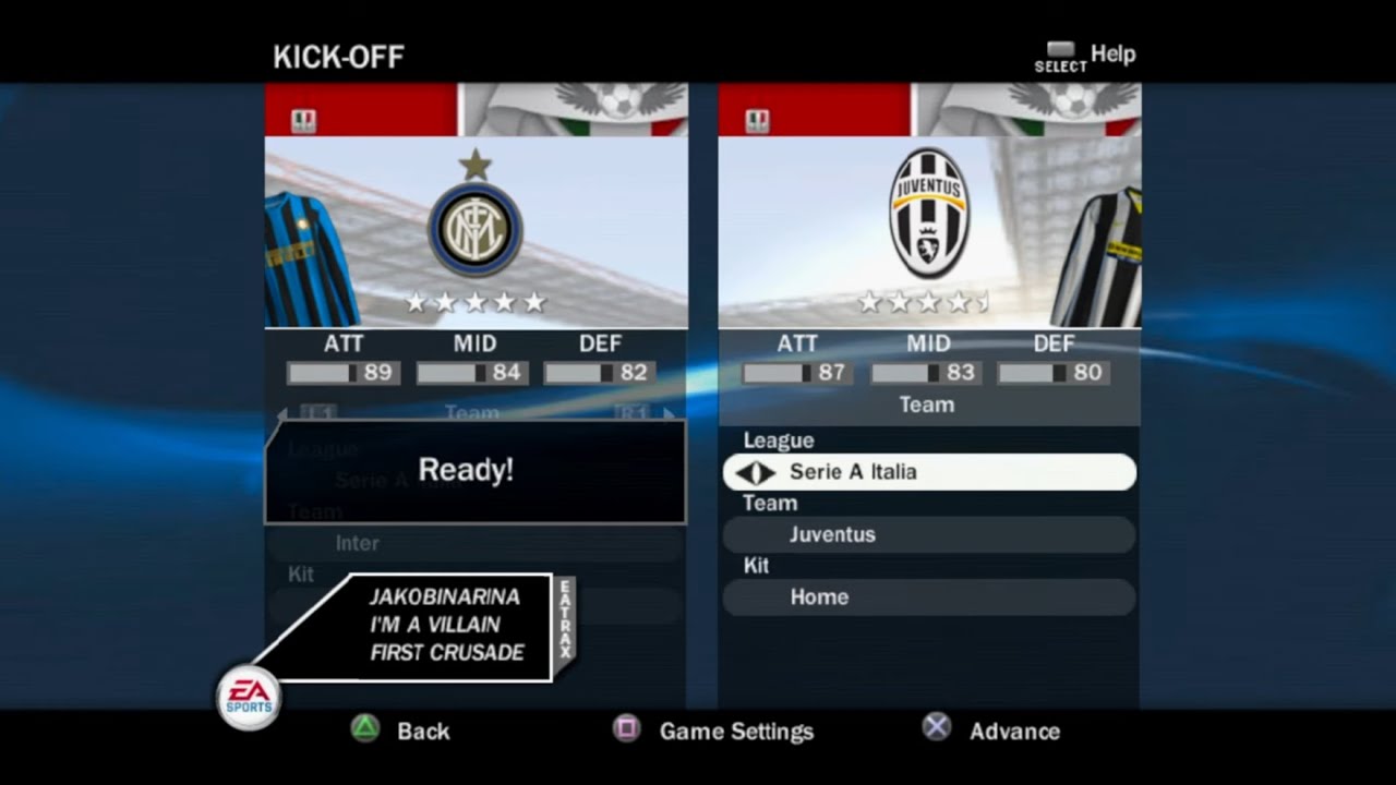 FIFA 09 (PS2) Gameplay - Inter Milan vs Juventus