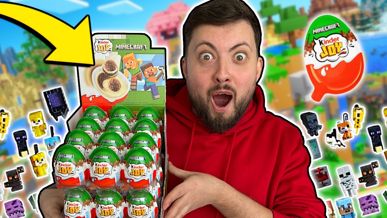 Otwieram *WSZYSTKIE* KINDER JOY MINECRAFT! 💚⛏️  *NOWE JAJKA NIESPODZIANKI*