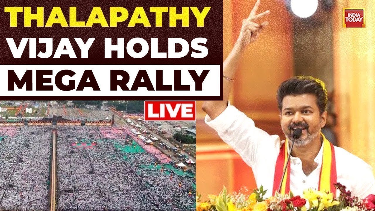 LIVE | Actor Vijay Holds Mega Rally In Erode, Tamil Nadu | TVK News Live |  Vijay Thalapati LIVE