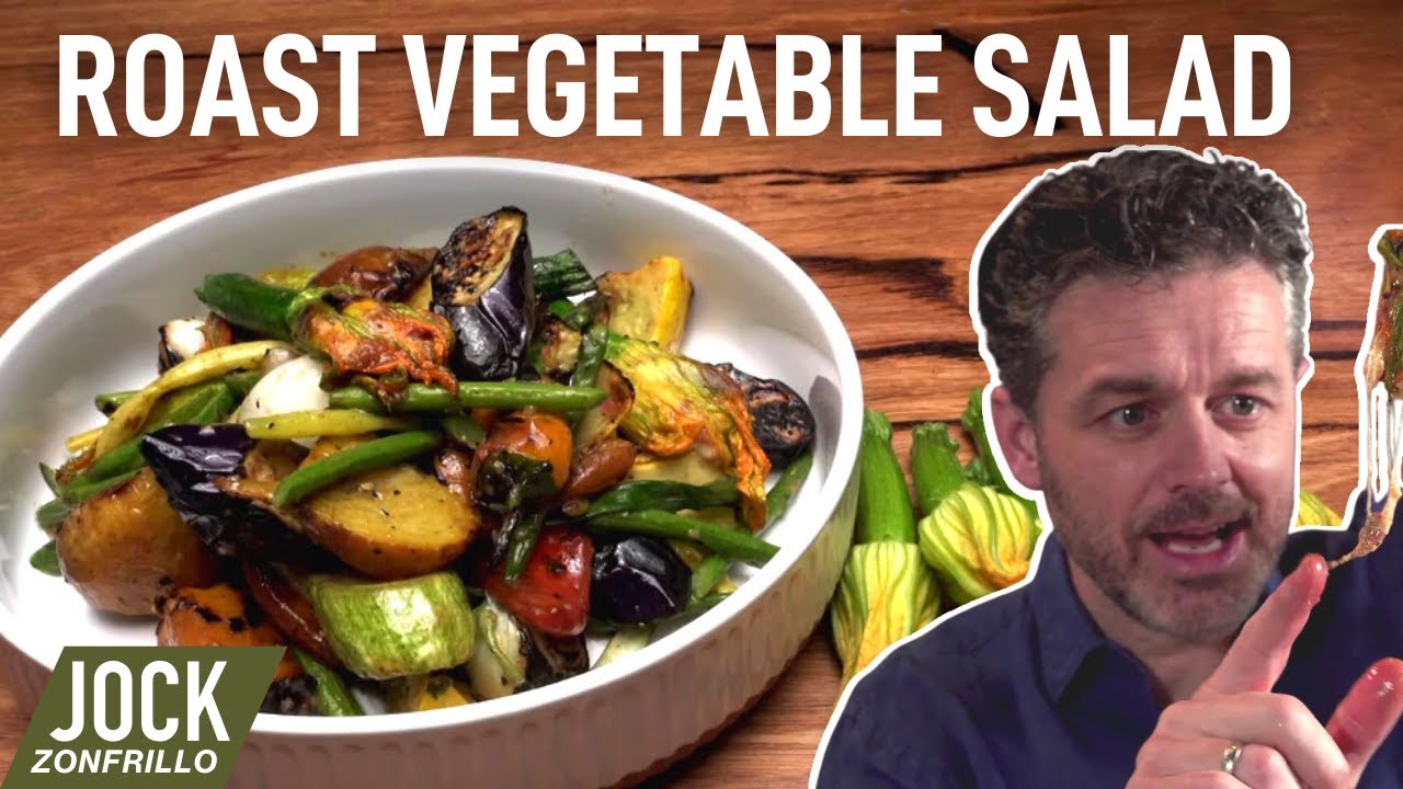 Roast Vegetable Salad with Smoky Specky Cheesy Zucchini Flowers | Jock Zonfrillo