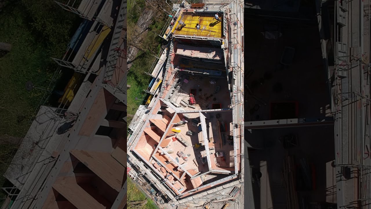 Luftbilder und aktuelle Eindrücke, 2 Wochen vor Fertigstellung der Maurer- und Betonarbeiten