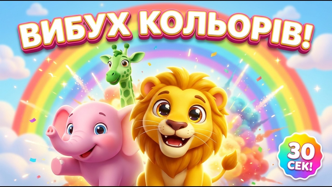 Кольоровий БУМ! 🌈 Кольори для малечі | Веселе швидке навчання