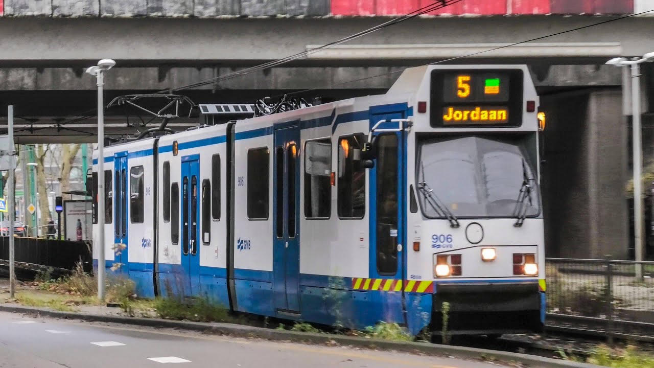 [4K] GVB 11G 906 als lijn 5 op de Parnassusweg