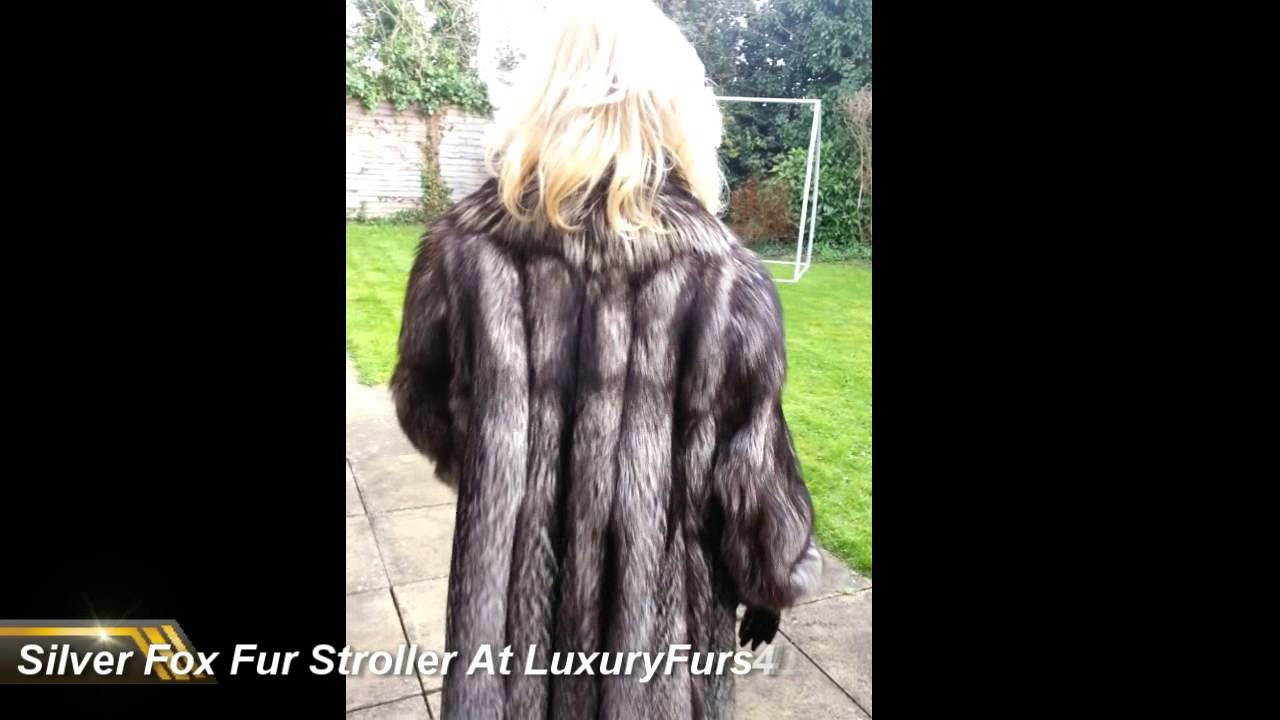 Silver Fox Fur Stroller