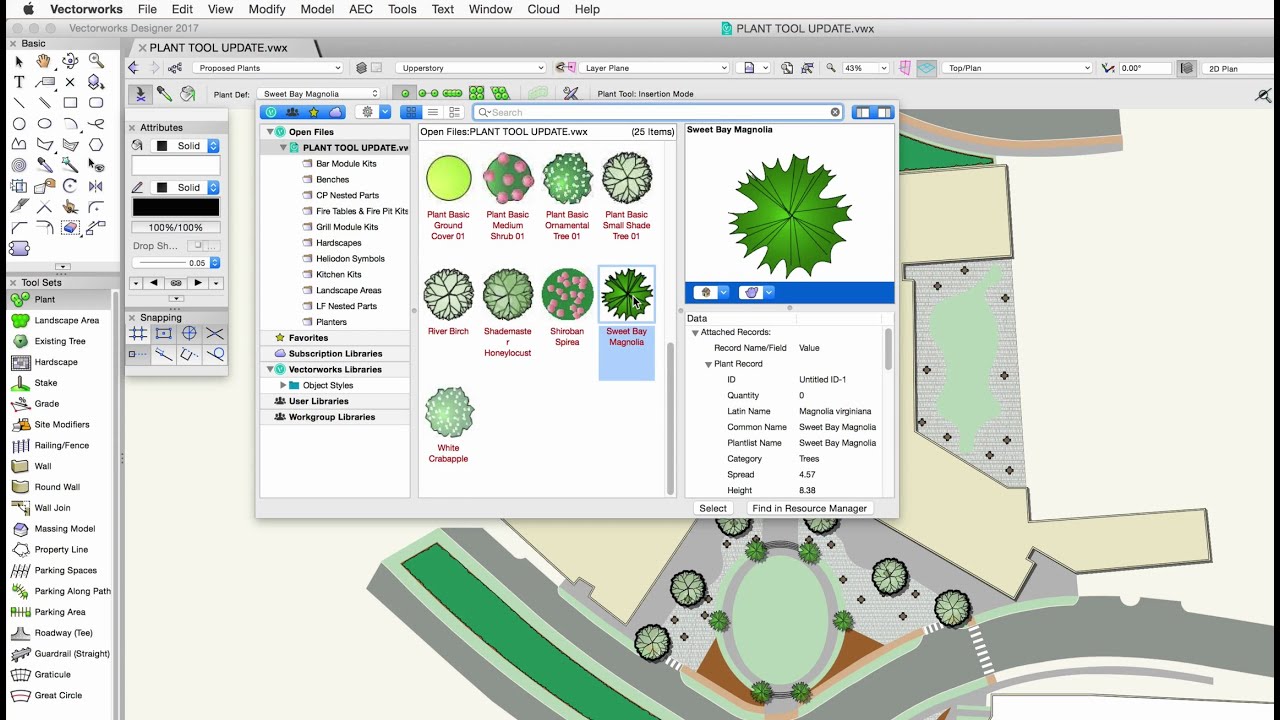 Vectorworks 2017 - Site Design - Plant Tool