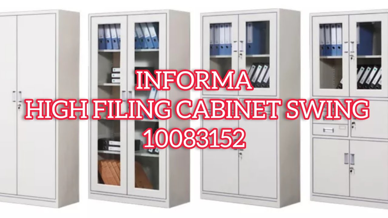 MERAKIT LEMARI BESI INFORMA - HIGH FILING CABINET SWING GLAS WHITE.