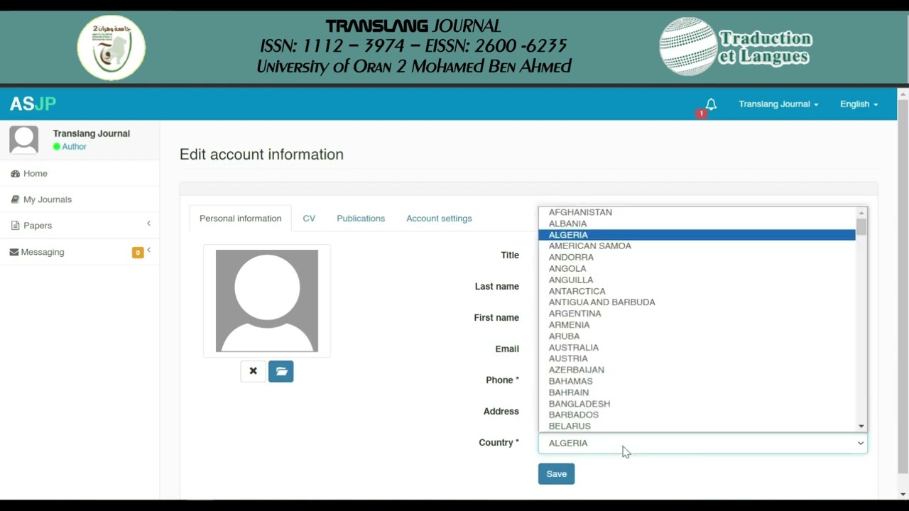 [ASJP] How to edit your account on ASJP