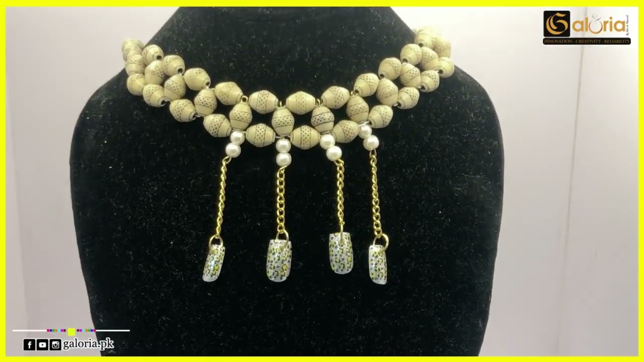 Wooden Bead Collar Necklace Handmade Jewelry Set | Galoria | Chain Jewelry