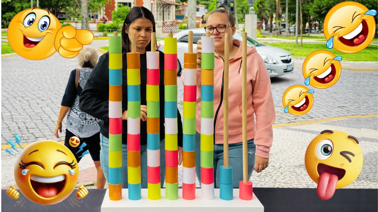 Adivinhe a Cor do Tubo Certo - Desafio dos Tubos Coloridos na Rua/ Jogo dos Tubos Coloridos