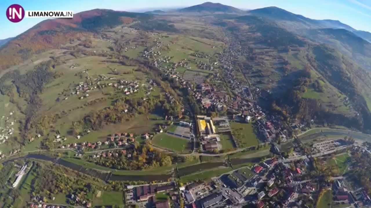 Mszana Dolna i okolice z lotu ptaka