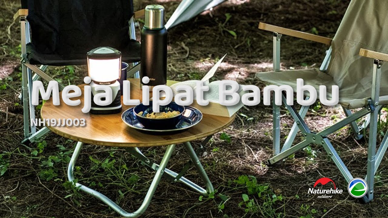Meja Lipat Bundar Bambu Naturehike (NH19JJ003) | SETUP