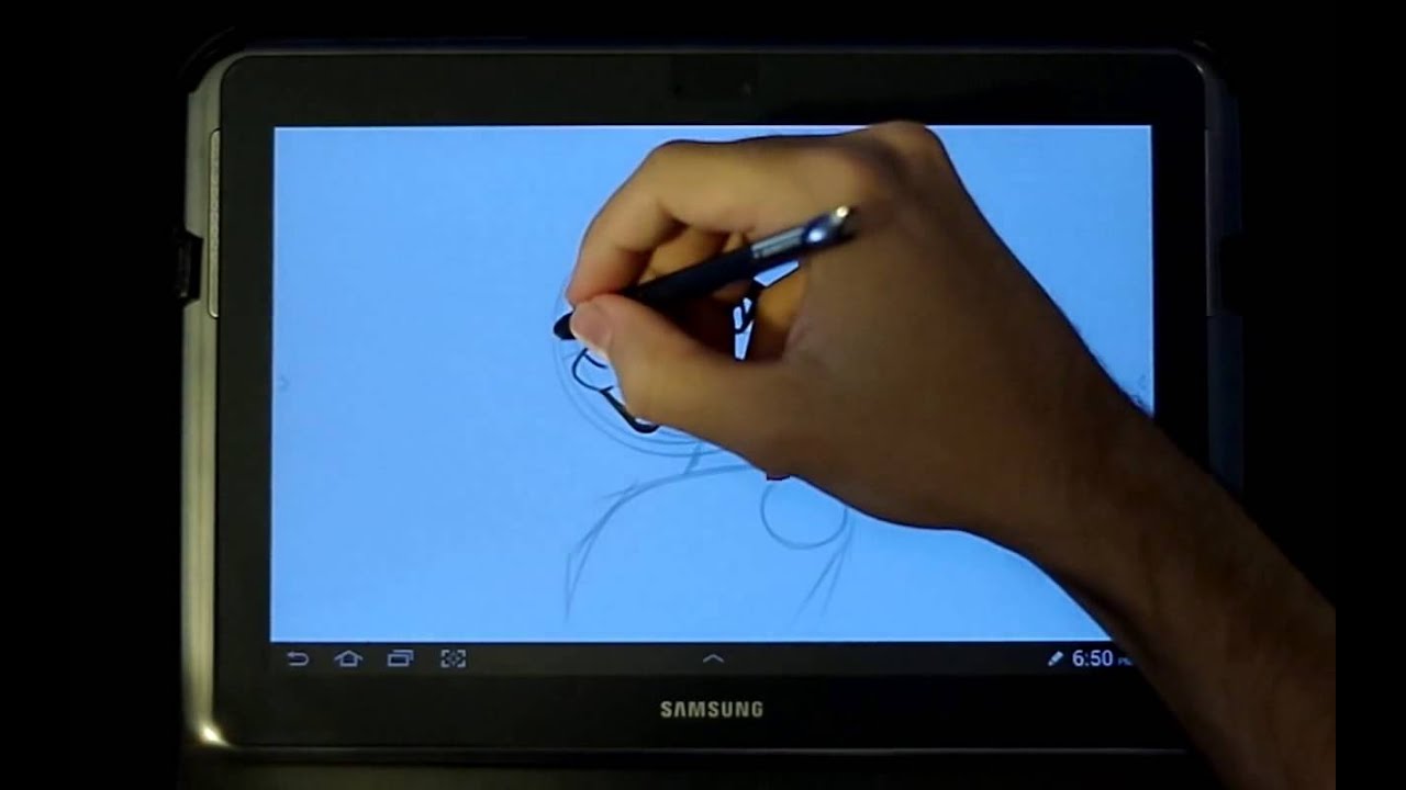 Sketching with Artflow on Galaxy Note 10.1