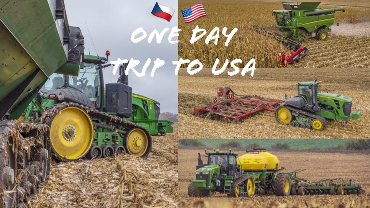 🇺🇸 One day trip to USA?!  - 15 John Deere machines - S680 + 16rows Geringhoff, 9630T, 2x 8370RT...