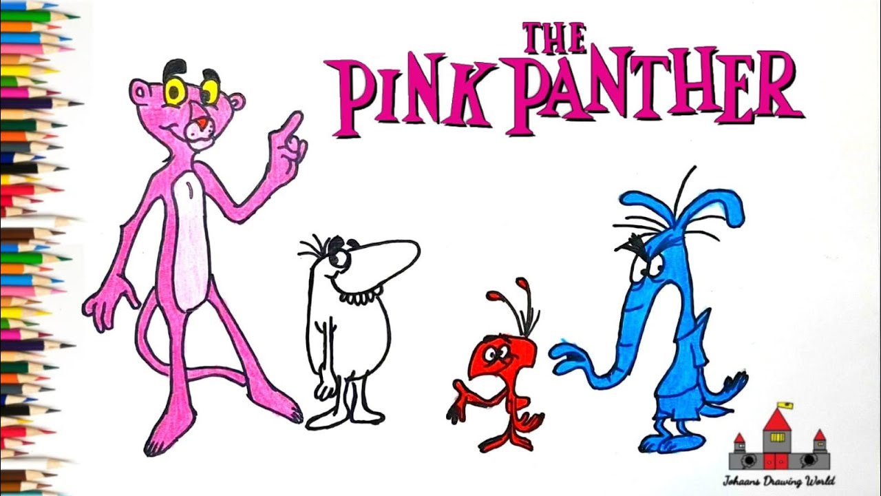 How to draw The Pink Panther and Pals cartoon characters | easy  drawing for kids