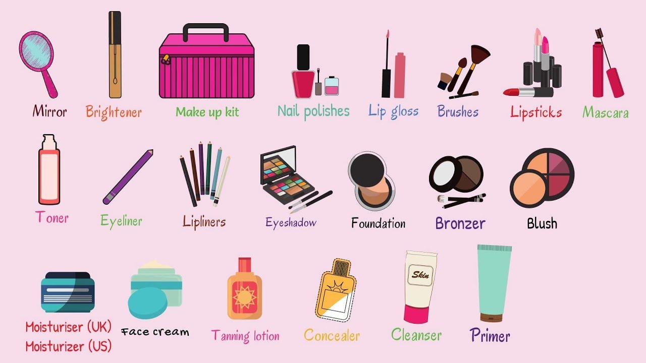Makeup and Cosmetics Vocabulary Words with Pictures