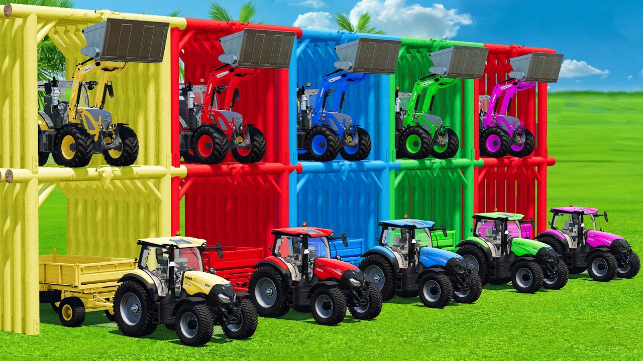 LOAD RASPBERRY & TRANSPORT WITH COLORED CASE TRACTORS - FS22