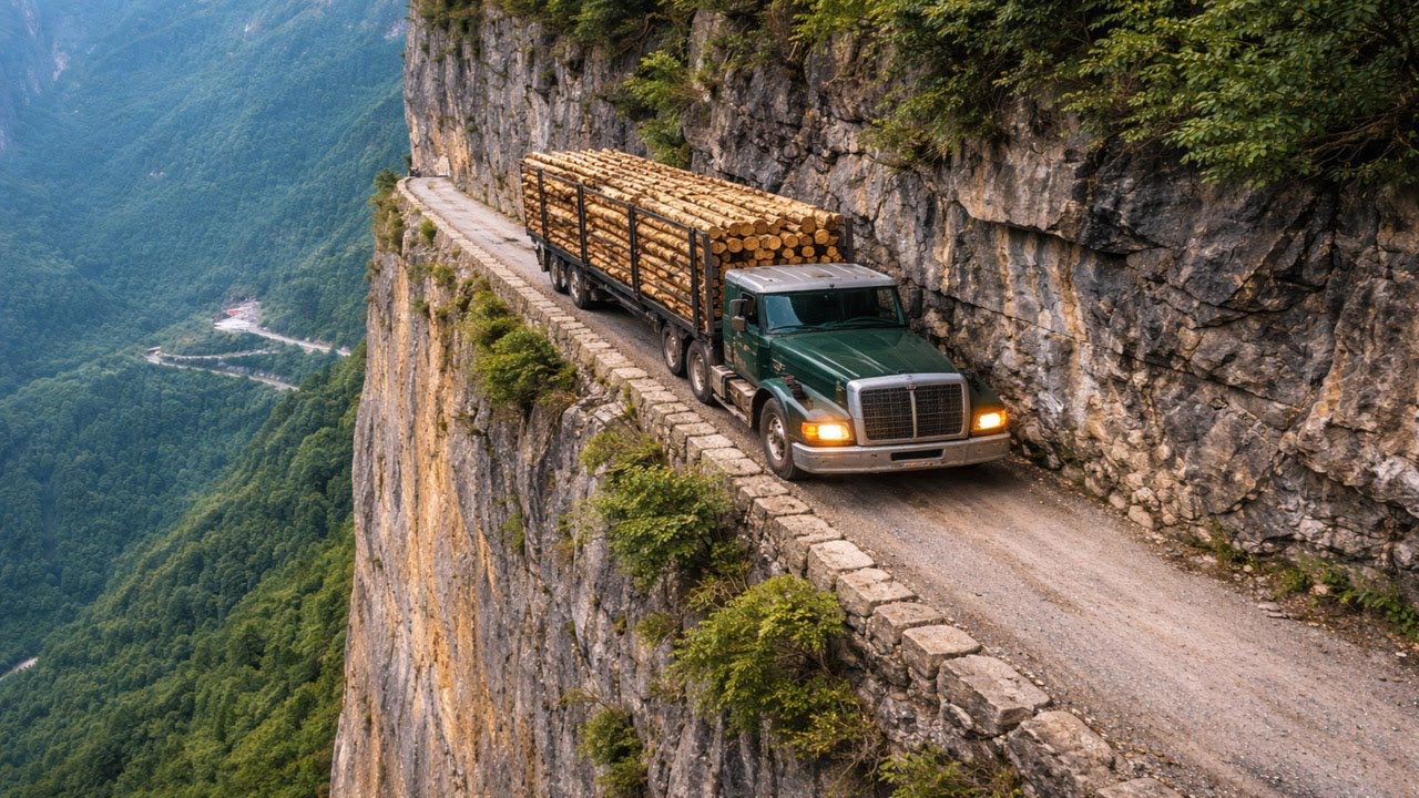 World’s Most Dangerous Timber Truck Road