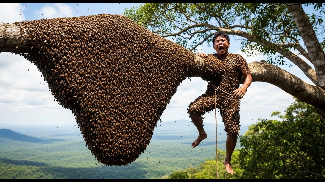 70m Above the Ground! Extreme Honey Hunting Adventure