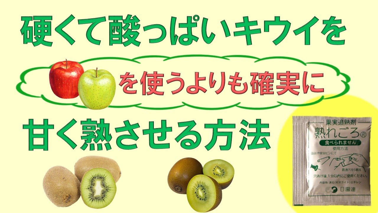 硬くて酸っぱいキウイをリンゴを使うよりも確実に甘く熟させる方法