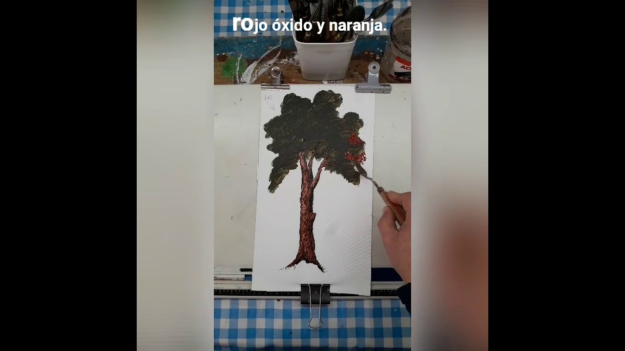 pintar árbol a espátula con acrílico o óleo (TUTORIAL 4 )