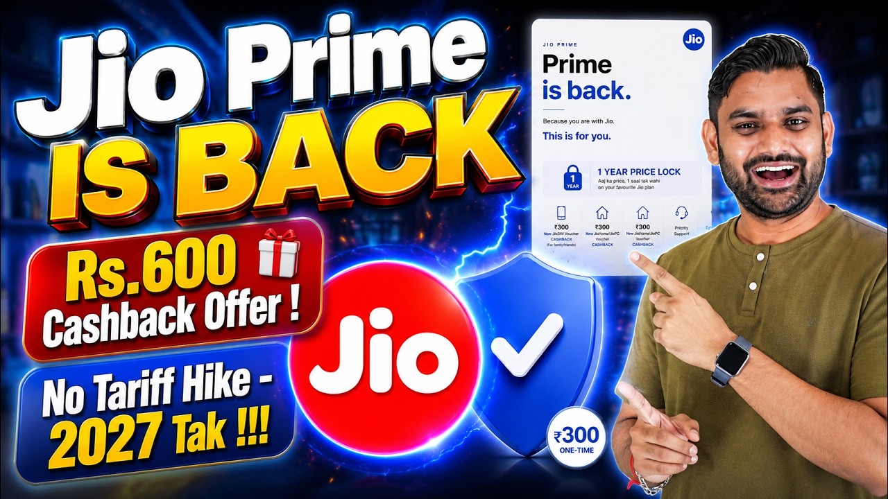 Jio Prime Is BACK! 😱 Cahsback ₹600 & Lock Your Jio Plan Price Till 2027! | Jio No More Tariff Hike