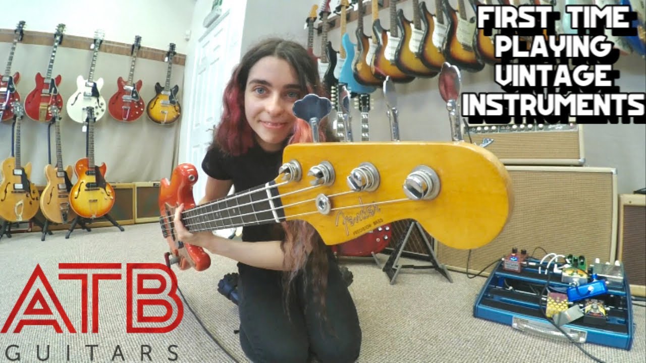 Playing Vintage Basses & Guitars For The First Time - At ATB Guitars