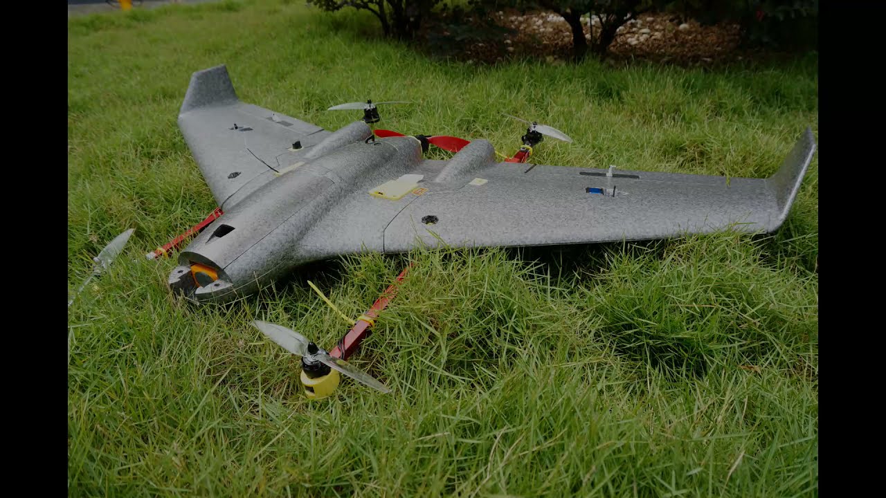 Reptile Harrier S1100 VTOL Quadplane conversion flight footage