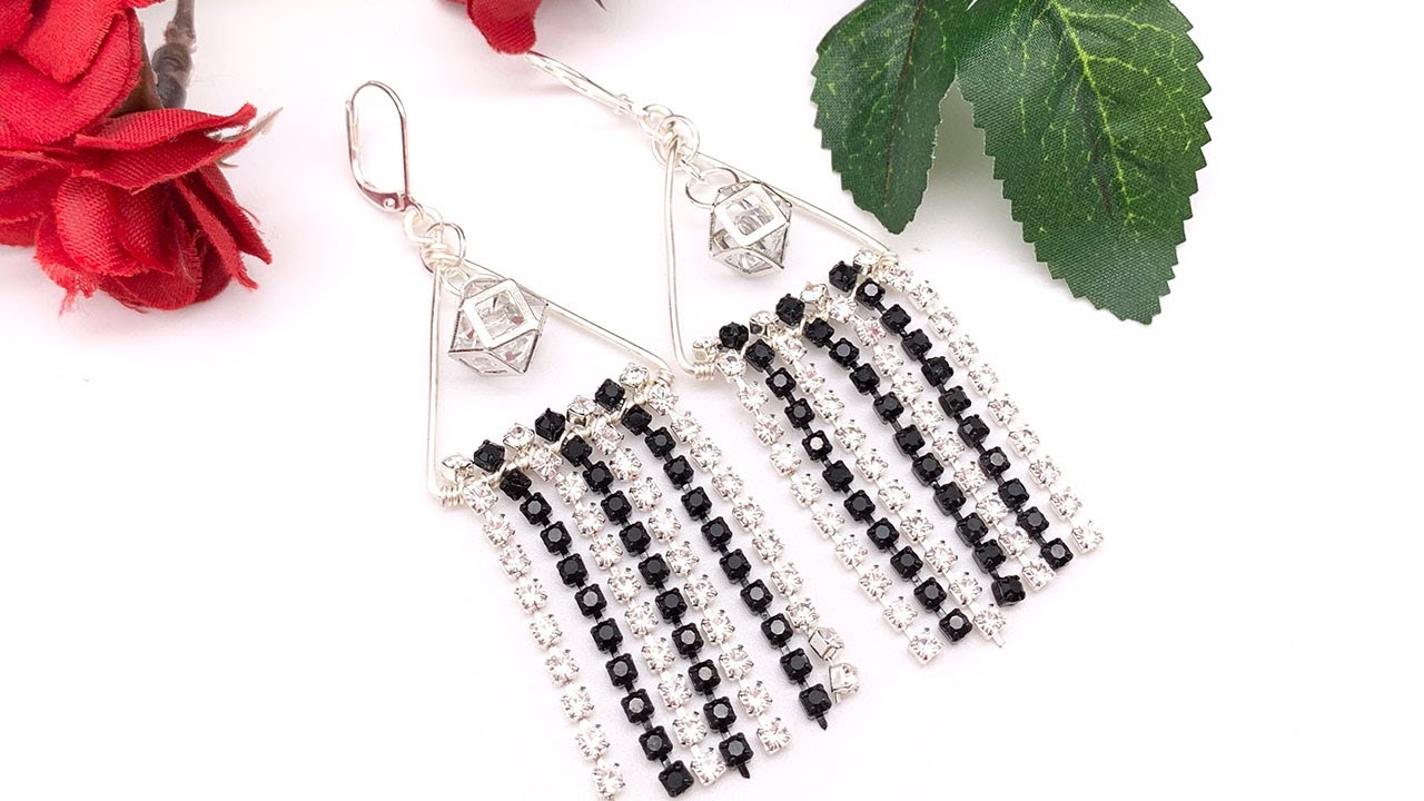 Beads & Wire: Crystal Cage Cup Chain Earrings Tutorial