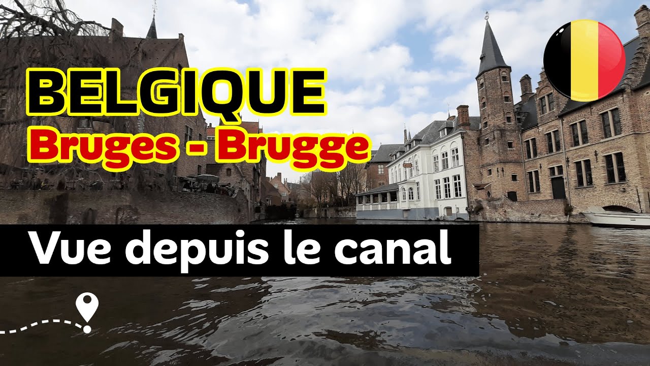 🇧🇪 Bruges en Belgique, visite en barque sur le canal. La petite Venise belge filmée en mars 2022