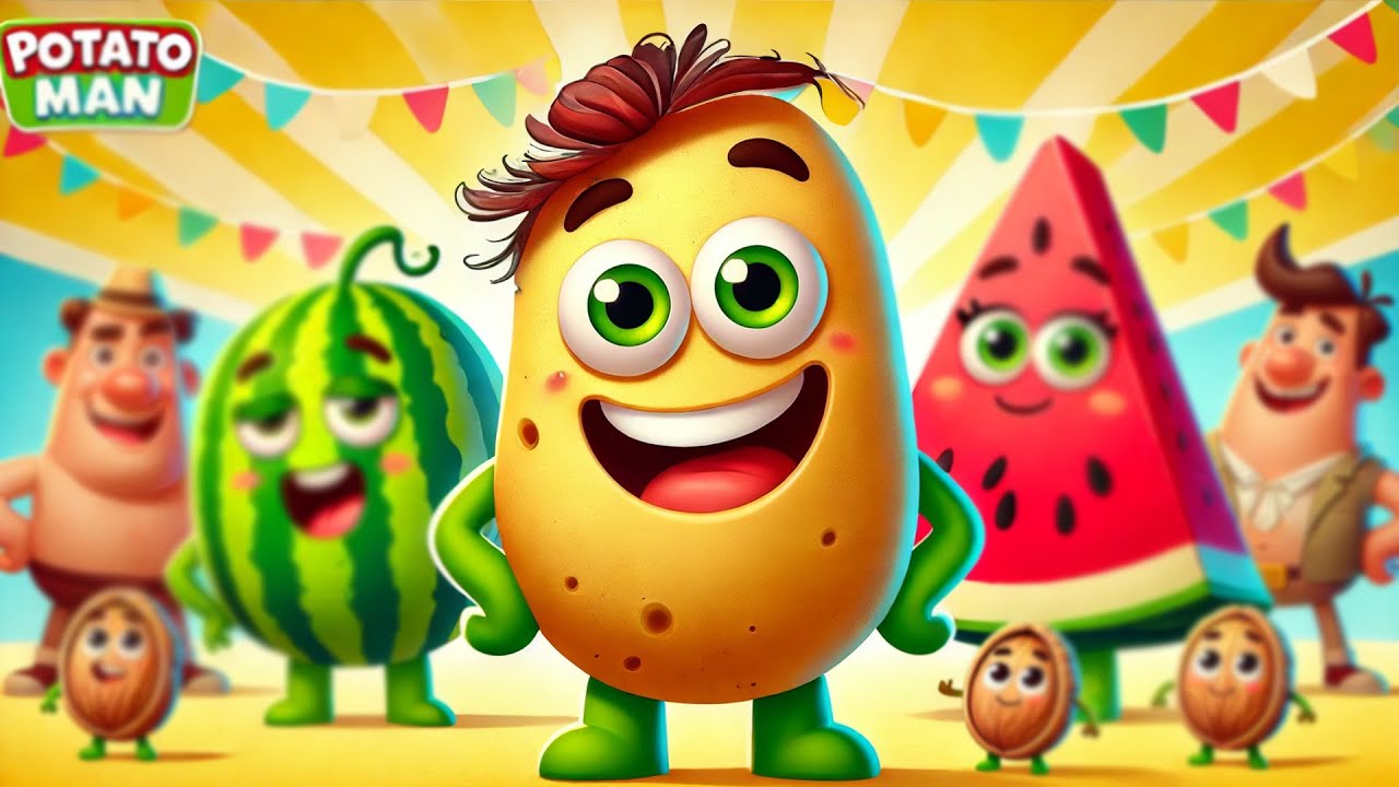 Patates adam - Ceviz Adam - Kırmızı Balık - Karpuz Adam - Arı Vız Vız - Çocuk Şarkıları - Çizgi Film